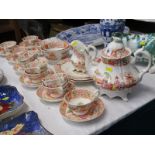 19th CENTURY STAFFORDSHIRE, chinoiserie pattern tea service, possibly Hilditch, consisting of 11