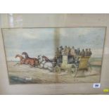 COACHING WATERCOLOUR, "London and Cheltenham Coach", attributed to Charles Cooper Henderson,