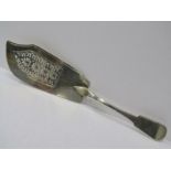 GEORGIAN SCOTTISH GEORGIAN FISH SLICE, with pierced blade, maker M&S, 12" (30cm) length, Edinburgh