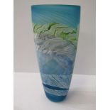 ART GLASS, Thomas Petit signed 9.5" vase "Spring Tide"