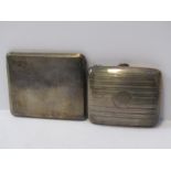 SILVER CIGARETTE CASES, Birmingham HM silver cigarette case with engine turned decoration, also