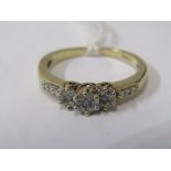 9ct YELLOW GOLD DIAMOND RING, Approx 0.25 ct diamonds, size 'P/Q