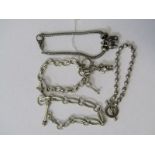 SILVER ITEMS, a selection of silver bracelets of various designs including T-bar and teddy bear,