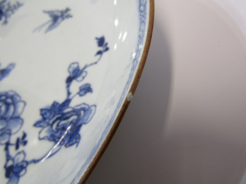 ORIENTAL CERAMICS, early Chinese export "Peony and Butterfly" underglaze blue shallow dish, together - Image 4 of 6