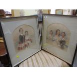 SYDNEY BUCK, pair of Mid 19th Century signed and dated watercolours "Portrait of the Children of