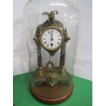 FRENCH CLOCK, 19th Century mantel clock on 4 writhen column supports with gilt bird cresting under