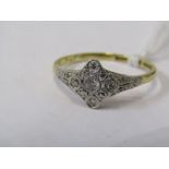 VINTAGE 18ct YELLOW GOLD & PLATINUM DIAMOND CLUSTER RING, Size S