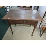 GEORGIAN PROVINCIAL SIDE TABLE, mahogany and fruitwood single drawer side table, pad feet and