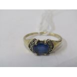 10ct YELLOW GOLD SAPPHIRE RING, size O