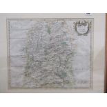 EARLY MAP, hand coloured engraved map of Wiltshire by Robert Morden, circa 1710, 14" x 16"