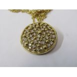 AN UNUSUAL 18ct DIAMOND CLUSTER PENDANT/ENHANCER, On 18ct yellow gold chain