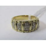 14ct YELLOW GOLD DIAMOND CLUSTER ETERNITY STYLE RING, Approx 0.25ct of diamond