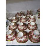 ROYAL ALBERT, "Gilded Rose" pattern teaware, comprising of 8 cups, 9 saucers, 9 tea plates, together