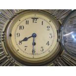 RETRO STAR BURST CLOCK, With gilded dial, 20" wide stamped made in England