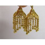 PAIR OF YELLOW METAL TASSELS, weighing approximately 4.5 grms, (tests as gold)