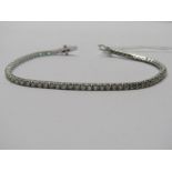 18CT WHITE GOLD DIAMOND FINE BRACELET, approximately 3ct of well matched diamonds of good colour &