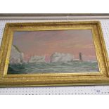 W. PARSONS, signed oil on canvas dated 1882, "The Needles", 13.5" x 22"