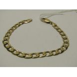 9CT YELLOW GOLD CURB LINK BRACELET, approximately 8" in length, 11.9 grms approximate weight