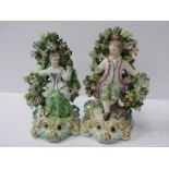 18TH CENTURY ENGLISH PORCELAIN BOCAGE FIGURES, pair of scroll base figures of Shepherd and Companion