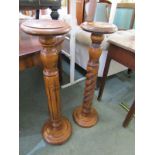 TORCHERES, writhen column support, 34" torchere and similar fluted column torchere