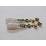A PAIR OF 9ct YELLOW GOLD OPAL DROP EARRINGS