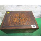 PARQUETRY, 19th Century parquetry fitted needlework box, 11" width