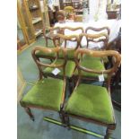 VICTORIAN DINING CHAIRS, Harlequin set of 7 rosewood hoop back dining chairs, drop-in seats with