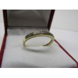 9CT YELLOW GOLD DIAMOND SET HALF ETERNITY STYLE RING, size P