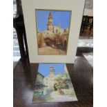 NOEL H. LEAVER, pair of watercolours, 1 signed, "View of Arab Streets", 10.5" x 7.5"