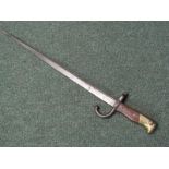 EDGED WEAPON, 19th Century French Gras bayonet, engraved "St Etienne 1877"