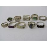 SELECTION OF SILVER RINGS, a good selection of stone set silver rings, 10 in total, various sizes