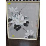 JAPANESE SCHOOL WATERCOLOUR, of a "Blossoming Bough", signed & seal marked, 14" x 11.5"
