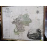 REGENCY MAP, hand coloured engraved map of Westmorland, by Greenwood & Co, 22" x 27"