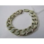 HEAVY SILVER SQUARE CURB LINK BRACELET, Approx 50 grms