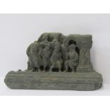 ANTIQUE AFGHANISTAN CARVING, Gandhara carved stone frieze fragment of figures, attributed 3rd