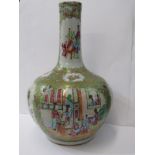 ORIENTAL CERAMICS, 19th Century Canton 15.5" onion design vase, decorated with alternating panels of