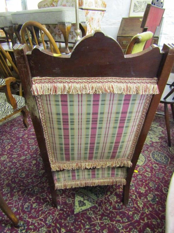 EDWARDIAN UPHOLSTERED NURSING CHAIR, carved shell cresting - Image 2 of 2