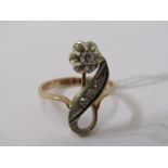 FRENCH 14CT YELLOW GOLD DIAMOND COCKTAIL RING, size N/O