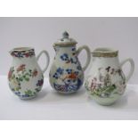 ORIENTAL CERAMICS, Chinese Imari lidded sparrow beaked cream jug (handle crudely restored), also 2