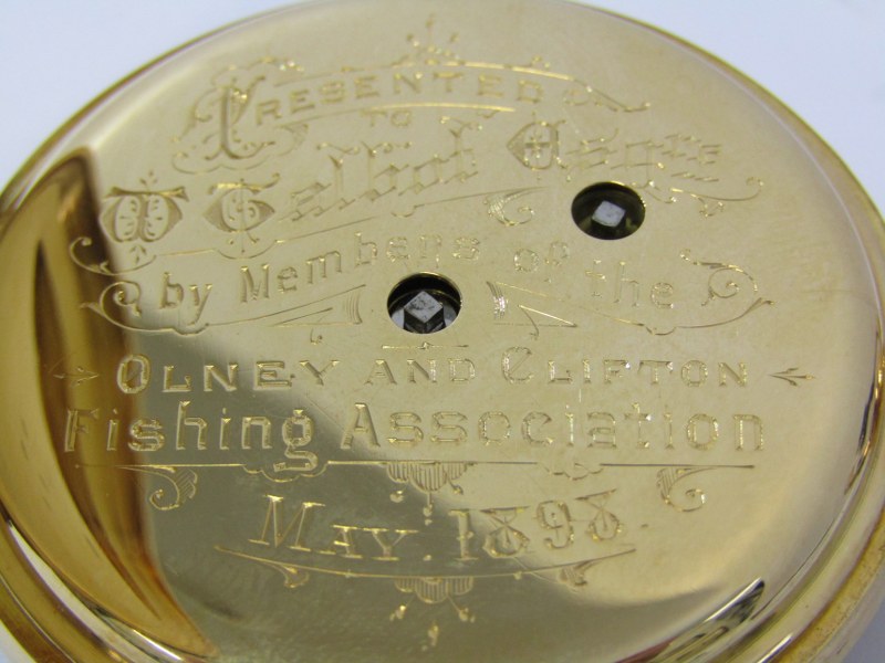 18ct YELLOW GOLD GENTLEMAN'S OPEN FACED POCKET WATCH, by Stadtmuller of London, presented to W - Image 4 of 5