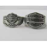 2 SILVER HARLEY DAVIDSON RINGS