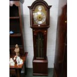 REPRODUCTION GRANDMOTHER CLOCK, Richard Broad of Bodmin with glazed weights door