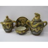 ORIENTAL CERAMICS, Satsuma gilded tea service of 7 cups and saucers, together with matching Dragon