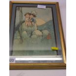 ETHEL PARKINSON, signed watercolour "Everybody's Doing It", 10" x 6.5"