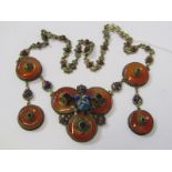 VINTAGE LARGE AUSTRO HUNGARIAN STYLE STONE SET NECKLACE