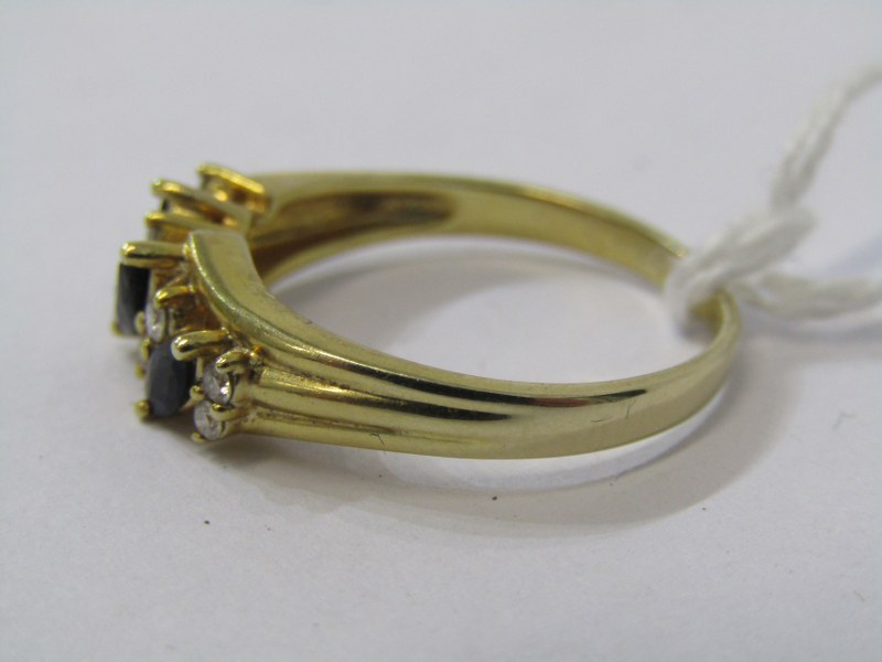 9ct YELLOW GOLD SAPPHIRE ETERNITY STYLE RING, size P/Q - Image 2 of 3