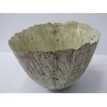 STUDIO POTTERY, Alison Morsby sculptured pottery fruit bowl, 8" dia