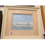 SHIP PORTRAIT, Norman Bolwill (?), signed oil on board "David and Goliath", 9" x 7"