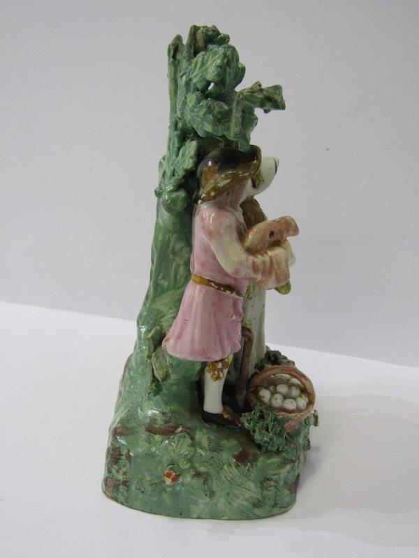 EARLY STAFFORDSHIRE POTTERY, Walton-style "Tythe Pig Group" (some defects), 6" height - Image 3 of 6