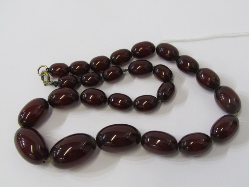 GRADUATED UN-TESTED CHERRY AMBER BEAD NECKLACE